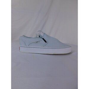 Vans Classic Slip On Shoes Womens Size 8 Blue Canvas Skate Sneakers Low Top